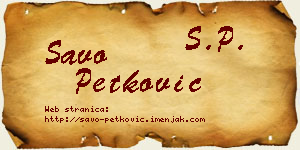 Savo Petković vizit kartica